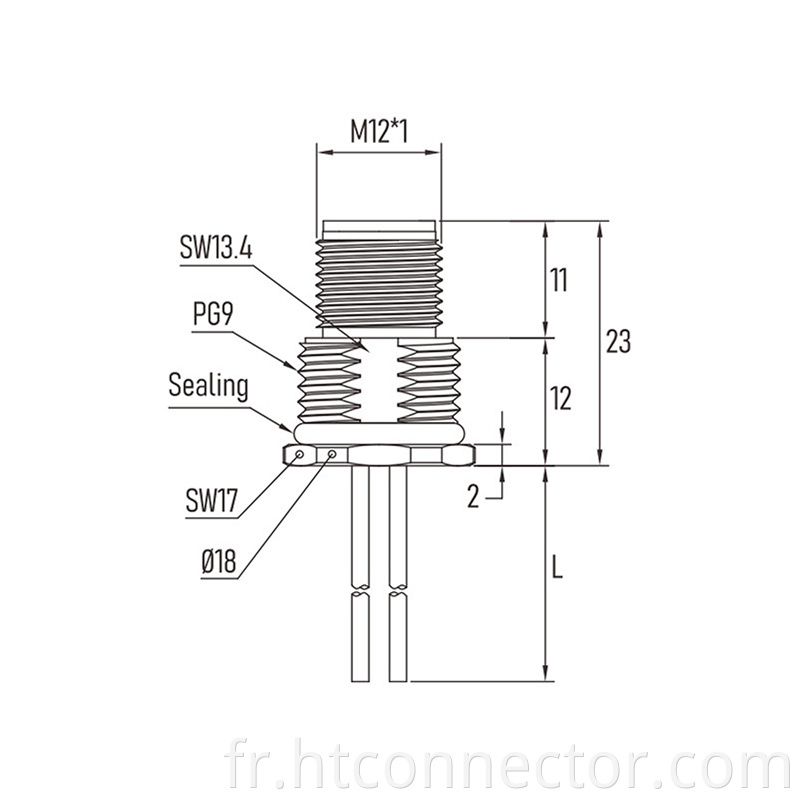 3-core waterproof connector